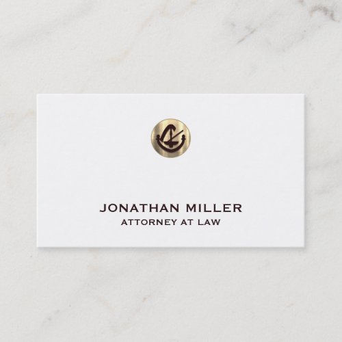 Elegant Attorney at Law with Gold Legal Logo Business Card