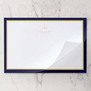 Elegant attorney gold scales of justice logo paper pad