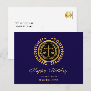 Elegant Attorney Holiday Postcard