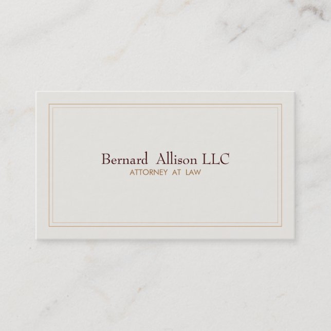 Elegant Attorney Ivory Professional Traditional Business Card (Front)