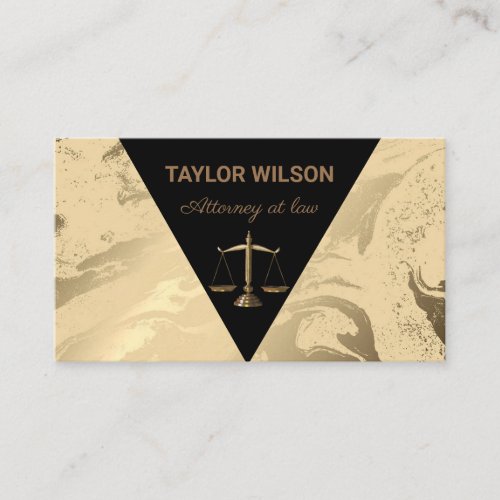 Elegant attorney legal lawyer black and gold business card