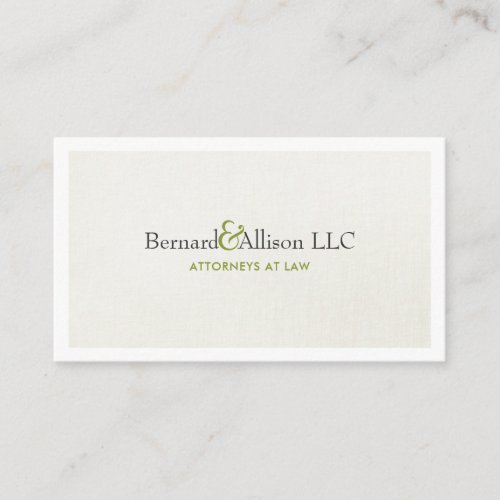 Elegant Attorney Subtle Linen Look Business Card