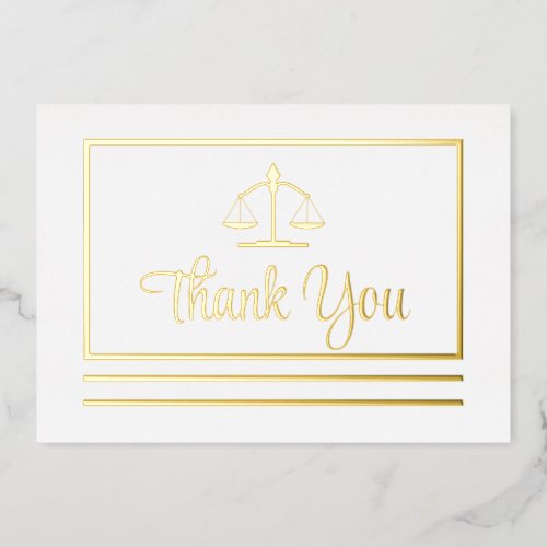 Elegant Attorney Thank You Foil Postcard