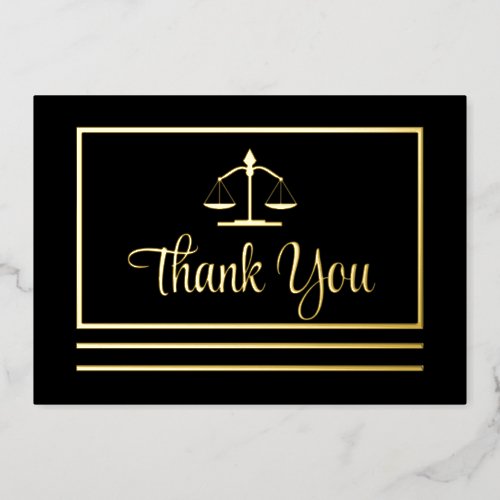 Elegant Attorney Thank You Foil Postcard