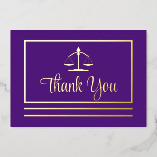 Elegant Attorney Thank You Foil Postcard