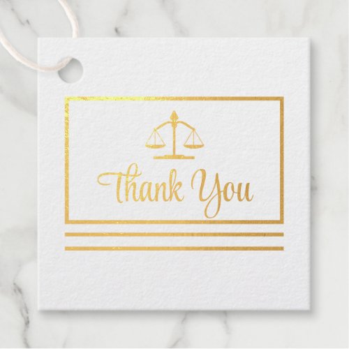 Elegant Attorney Thank You Foil Postcard Foil Favor Tags