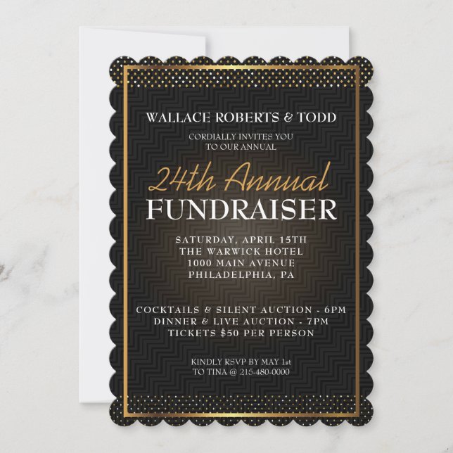 Elegant Auction Corporate Gala Fundraiser Invite (Front)