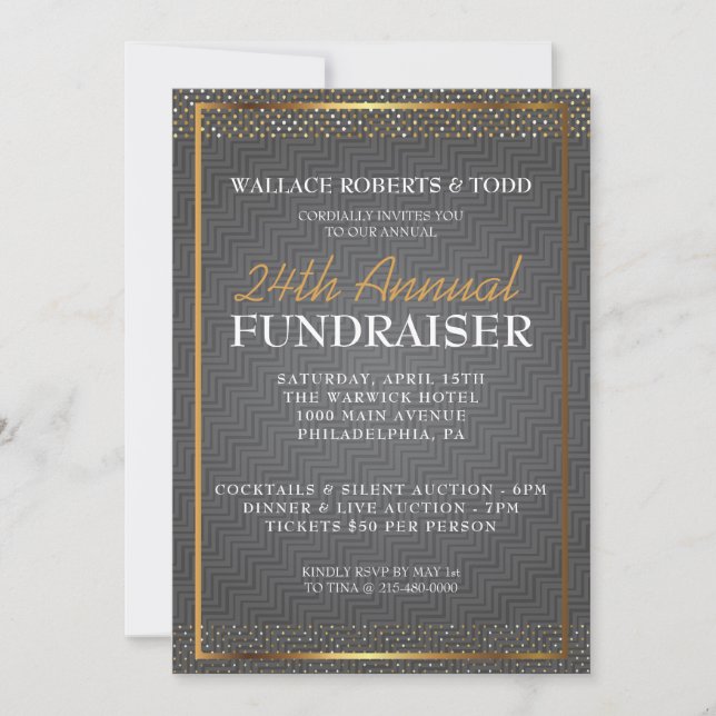 Elegant Auction Corporate Gala Fundraiser Invite (Front)