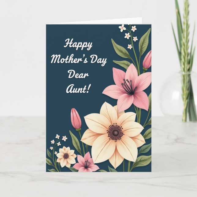 Elegant Aunts Day Greeting Card (Front)