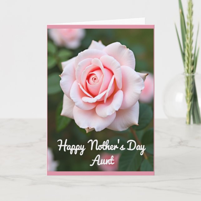 Elegant Aunts Day Rose Card (Front)