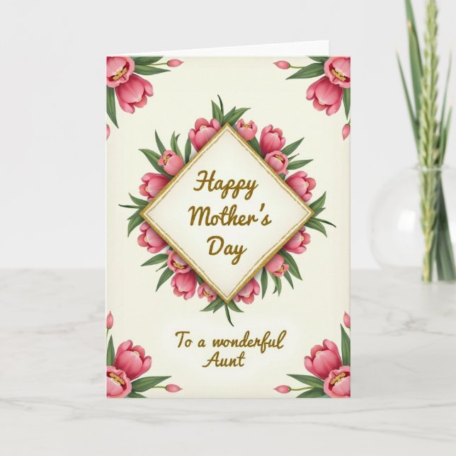 Elegant Aunts Mothers Day Card (Front)
