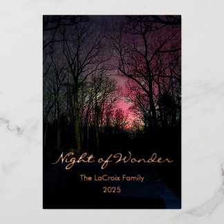 Elegant Aurora Christmas - Night of Wonder Foil Holiday Card