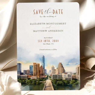 Elegant Austin, Texas Save-the-Date Invitation