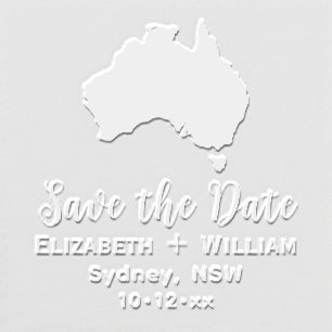 Elegant Australia Map Wedding Save the Date Embosser