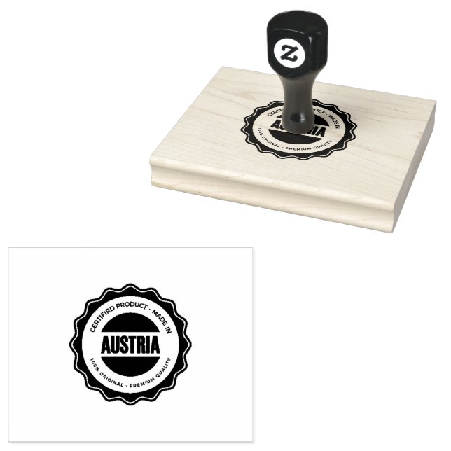 Elegant AUSTRIA Text Printed Premium Craft Supply Rubber Stamp (Stamped)