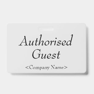 Elegant "Authorised Guest" Badge