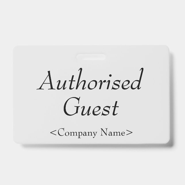Elegant "Authorised Guest" Badge (Front)