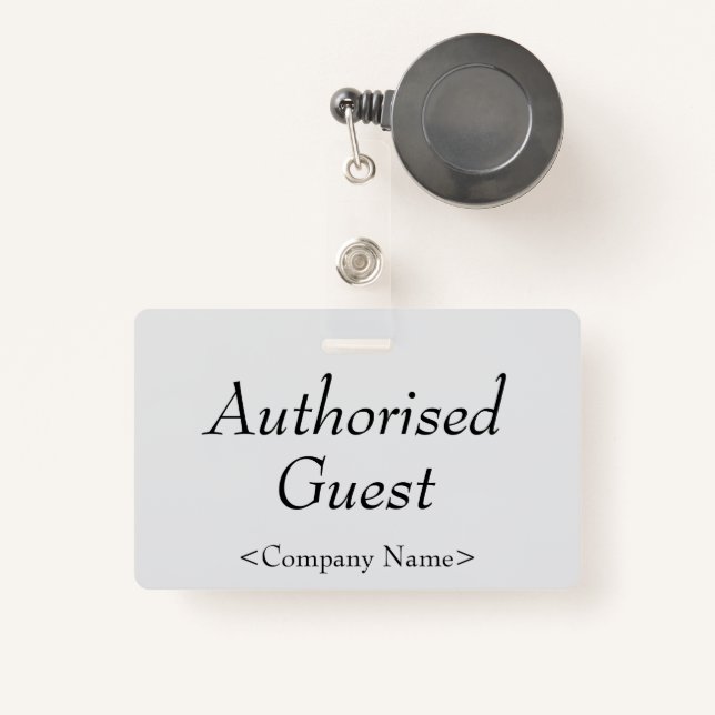 Elegant "Authorised Guest" Badge (Front with Retractable)