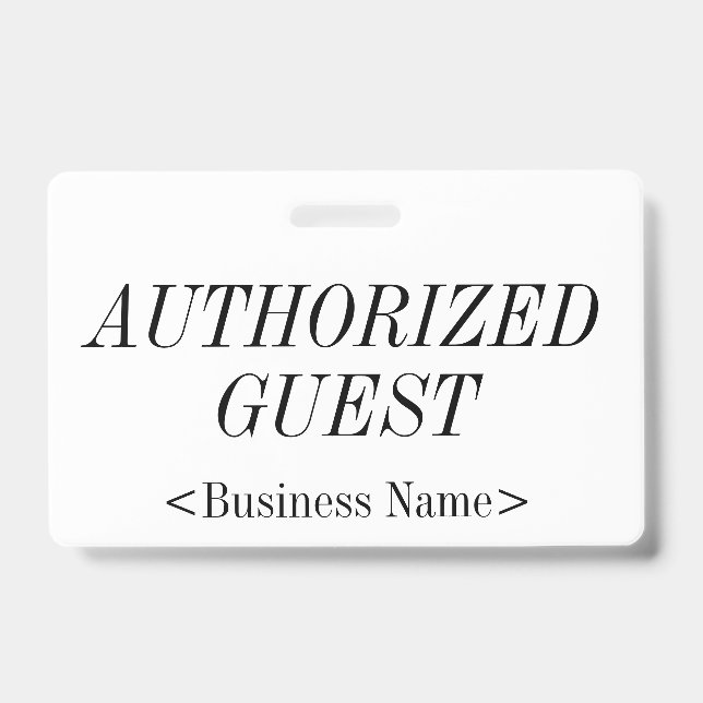 Elegant "AUTHORIZED GUEST" Badge (Front)