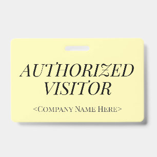 Elegant "AUTHORIZED VISITOR" Badge