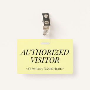 Elegant "AUTHORIZED VISITOR" Badge