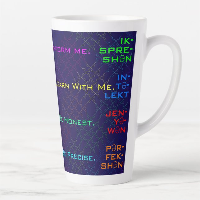 Elegant Autism Characteristics Color Jigsaw Puzzle Latte Mug (Right)