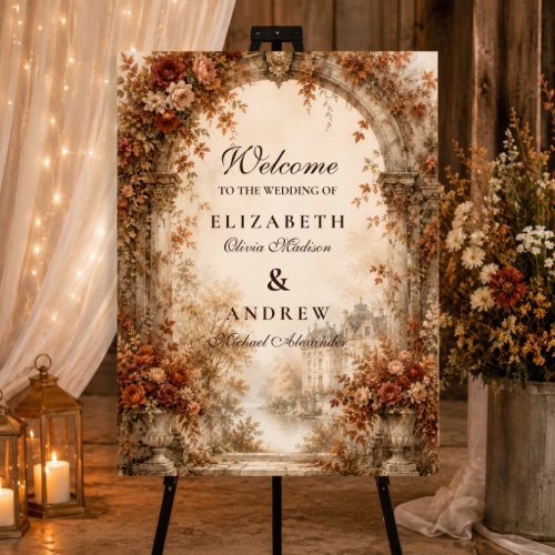 Elegant Autumn Arch Wedding Foam Board