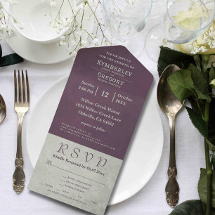 Elegant Autumn Aubergine Sage Minimalist Email All In One Invitation