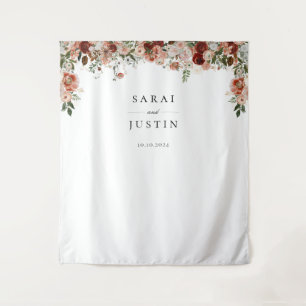 Elegant Autumn Botanical Floral Wedding Backdrop