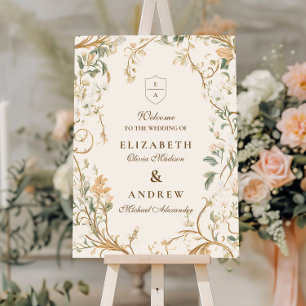 Elegant Autumn Botanical Frame Wedding Foam Board