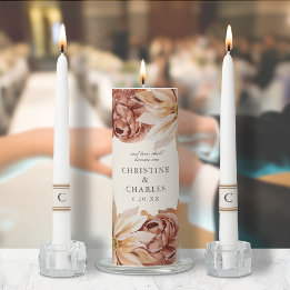 Elegant Autumn Botanical Wedding Ceremony Unity Candle Set