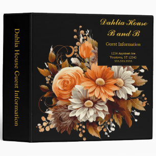Elegant Autumn Bouquet Vacation Rental 3 Ring Binder