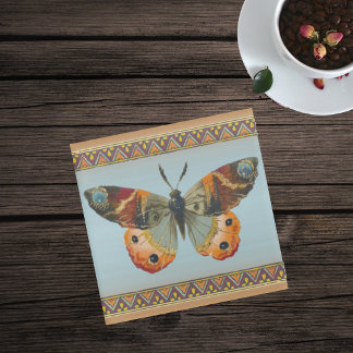 Elegant Autumn Colored Monarch butterfly Borders Glass Coaster