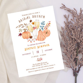 Elegant Autumn Fall Bridal Shower Invitation