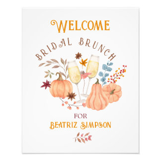 Elegant Autumn Fall Bridal Shower Photo Print