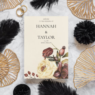 Elegant Autumn Fall Floral Wedding Ceremony Program