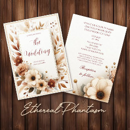 Elegant Autumn Fall Floral Wedding Invitation