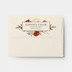Elegant Autumn Fall Floral Wedding Thank You Envelope