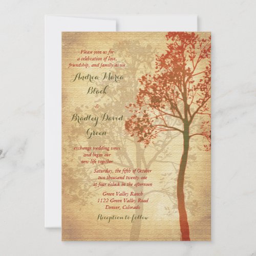 Customizable Fall Tree Wedding Invitation