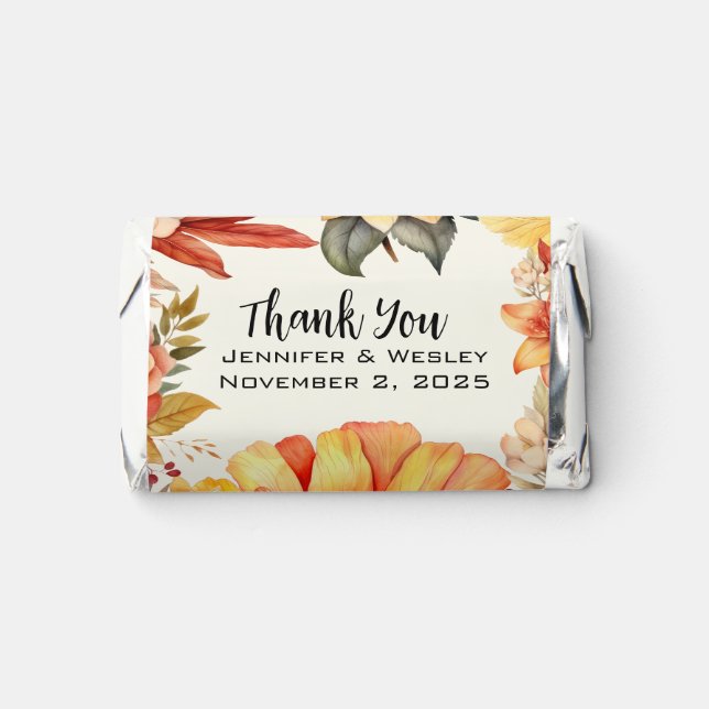 Elegant Autumn Floral Hershey's Miniatures (Front)