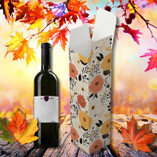 Elegant Autumn Floral Pattern Gift Packaging Wine Box