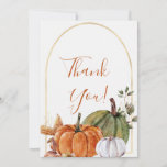 Elegant Autumn Floral Pumpkin Thank You Card at Zazzle