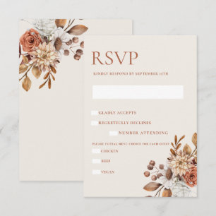 Elegant Autumn Floral RSVP Enclosure Card