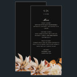 Elegant Autumn Floral Watercolor Wedding Menu Card<br><div class="desc">This lovely wedding reception menu card features a border of watercolor flowers in beautiful autumn tones. Together these elements create a rustic yet elegant wedding menu that would be perfect for a romantic wedding any time of the year. This design coordinates with our Elegant Autumn Floral Watercolor wedding suite. See...</div>