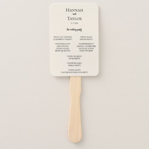 Elegant Autumn Floral Wedding Ceremony Program Hand Fan