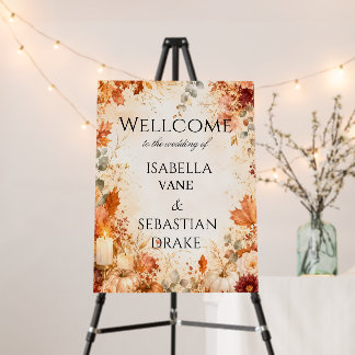 Elegant Autumn Floral Wedding Foam Board