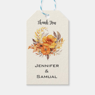 Elegant Autumn Floral Wedding Gift Tags