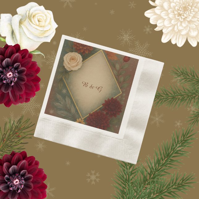 elegant autumn floral wedding napkins (Creator Uploaded)