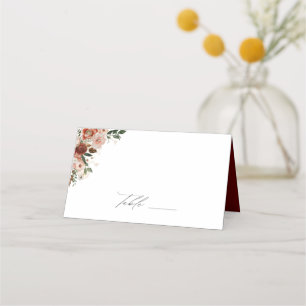 Elegant Autumn Floral Wedding Place Card