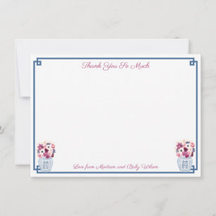 Elegant Autumn Flowers Orchids Roses Bridal Shower Thank You Card